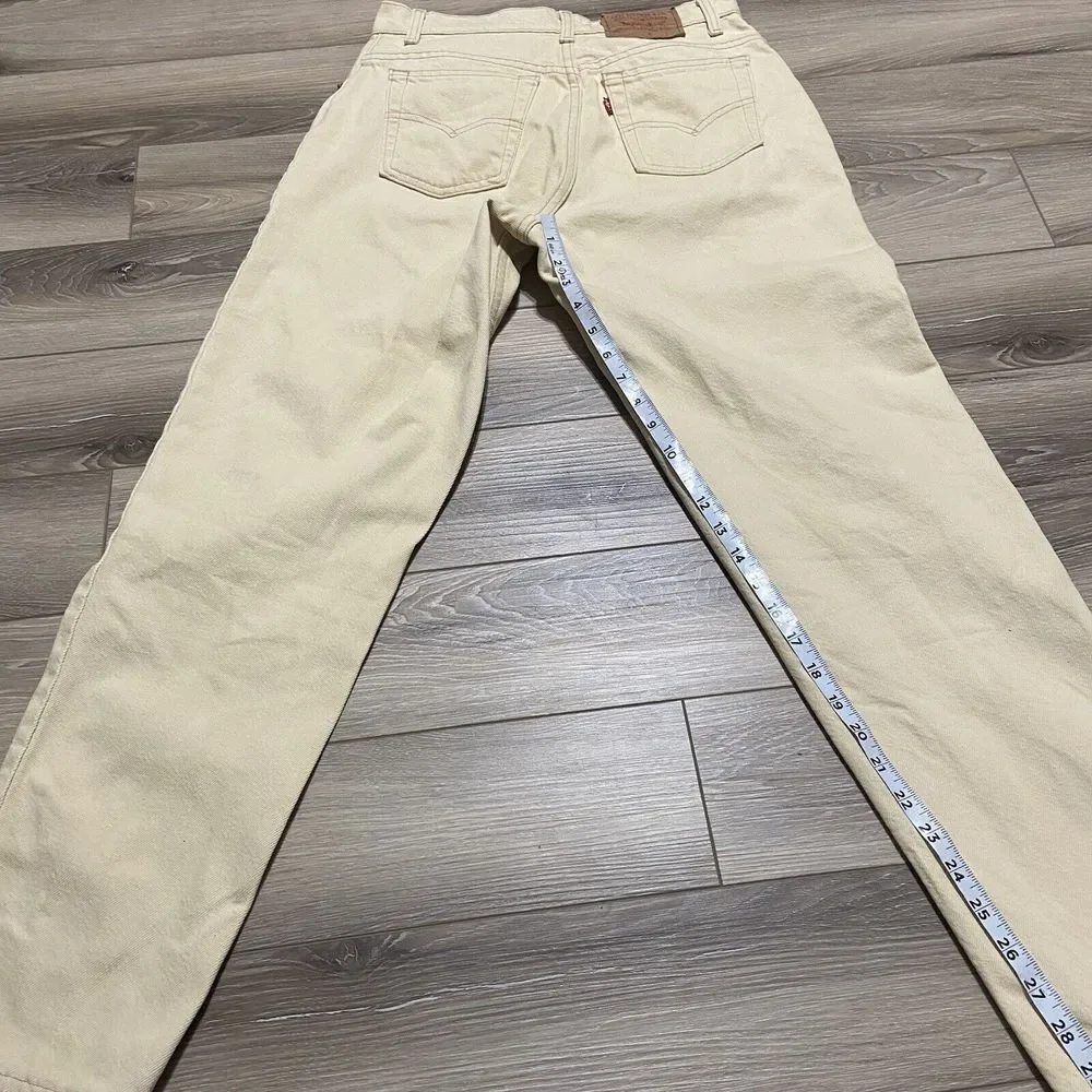 Levi's‎ 550 Made In USA Pastel Light Yellow 90s Jeans Actual 29x30